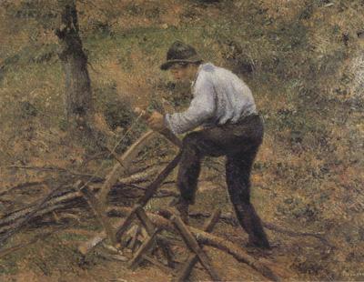 Camille Pissarro Pere Melon Sawing Wood,Pontoise (nn02) Sweden oil painting art